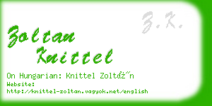 zoltan knittel business card